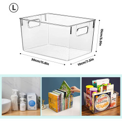ERNESTO Clear Pantry Organizer Bins, Food Storage Basket for Kitchen