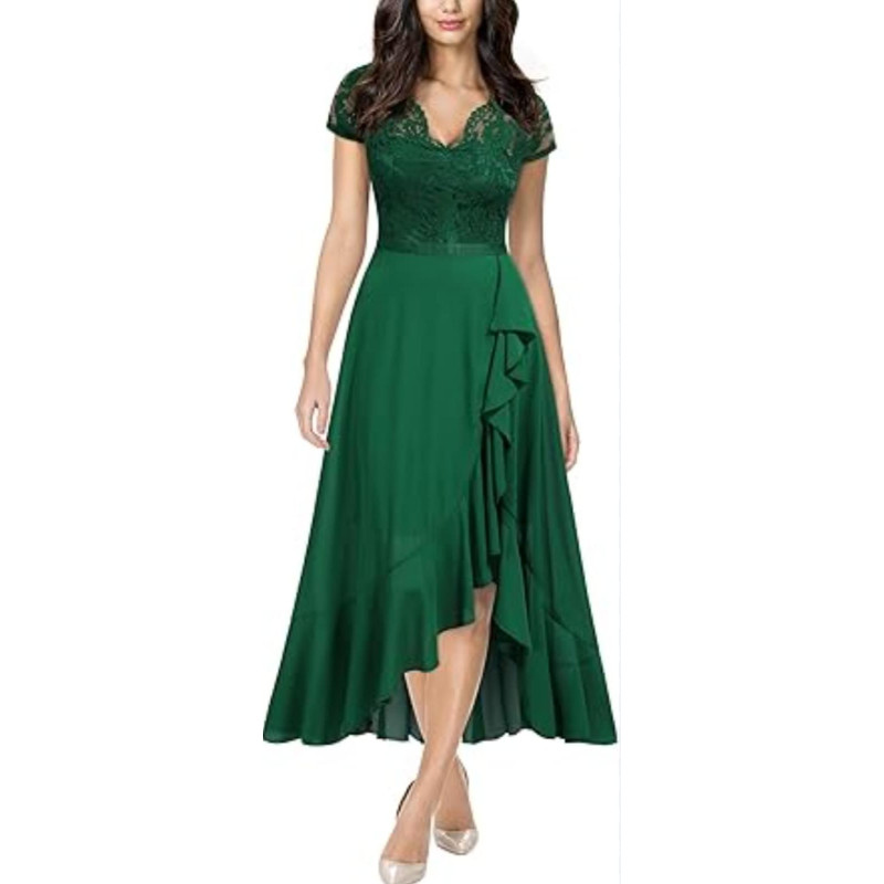 Carved dress, Olive color