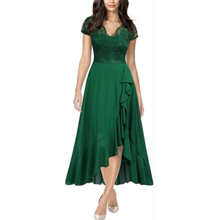 Carved dress, Olive color