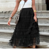 Chiffon skirt, many distinctive layers, Size: S