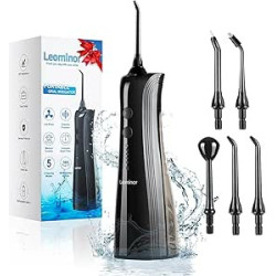 Leominor Water Flosser for Teeth - 5 Modes Cordless Portable Water Teeth Cleaner IPX7 Waterproof Oral Irrigator Rechargeable