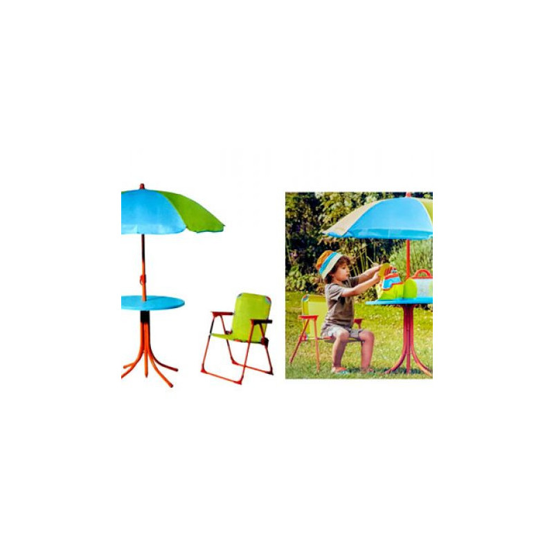 Briers Kids Table With Chairs & Parasol