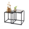 livarno table set/ black/ wood and metal