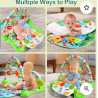 CUTE STONE Baby Gym Play Mat, Play Piano Gym with Tummy Time Activity Mat